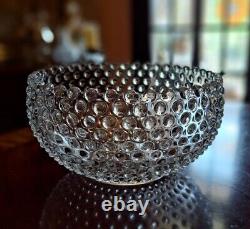 Duncan Miller Hobnail bubble 15 pc punch bowl set underplate 12 cups ladle bowl