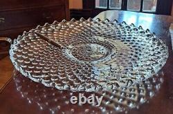 Duncan Miller Hobnail bubble 15 pc punch bowl set underplate 12 cups ladle bowl