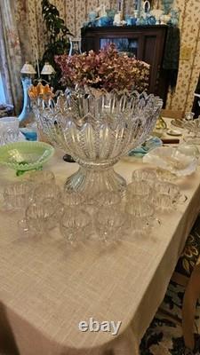 Duncan & Miller Mardi Gras Punch Bowl Set with 12 Cups
