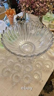 Duncan & Miller Mardi Gras Punch Bowl Set with 12 Cups