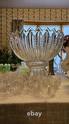 Duncan & Miller Mardi Gras Punch Bowl Set with 12 Cups