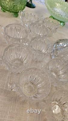 Duncan & Miller Mardi Gras Punch Bowl Set with 12 Cups