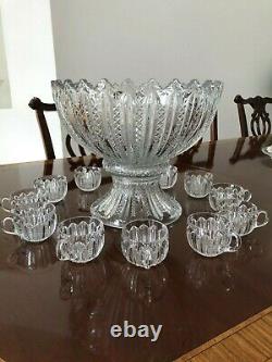 Duncan & Miller Mardi Gras Punch Bowl Set with 19 Cups