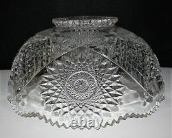 Duncan & Miller Pressed Cut Glass Punch Bowl Set with Pedestal and 6 Cups