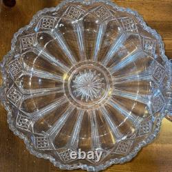 Duncan & Miller Punch Bowl & Base. 12 Tall (includes Base) X 14Pressed Glass
