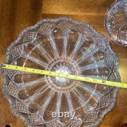 Duncan & Miller Punch Bowl & Base. 12 Tall (includes Base) X 14Pressed Glass