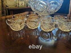 Duncan Miller Rosette And Block Punch Bowl 8 Cups Gold Flash