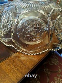 Duncan Miller Rosette And Block Punch Bowl 8 Cups Gold Flash
