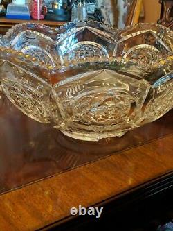 Duncan Miller Rosette And Block Punch Bowl 8 Cups Gold Flash