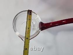 Duncan Miller Ruby Red Glass Punch Bowl Set With 8 Handled Cups & Glass Ladle