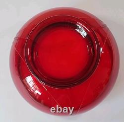 Duncan Miller Ruby Red Glass Punch Bowl Set With 8 Handled Cups & Glass Ladle