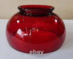 Duncan Miller Ruby Red Glass Punch Bowl Set With 8 Handled Cups & Glass Ladle