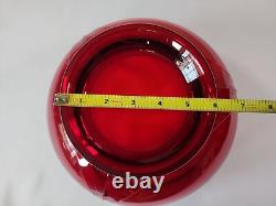Duncan Miller Ruby Red Glass Punch Bowl Set With 8 Handled Cups & Glass Ladle