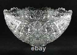 EAPG Fostoria Rosby Clear Pressed Glass Punch Bowl & Seven Cups