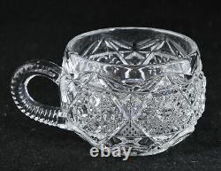 EAPG Fostoria Rosby Clear Pressed Glass Punch Bowl & Seven Cups