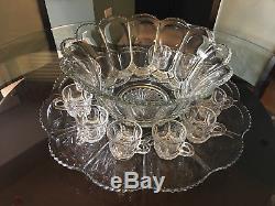 EAPG Galloway Punch Bowl Under Plate and 10 Cups PERFECT