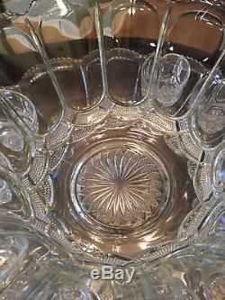 EAPG Galloway Punch Bowl Under Plate and 10 Cups PERFECT