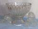 EAPG George Duncan Pattern Glass MARDI GRAS Punch Bowl Base Set with Cups