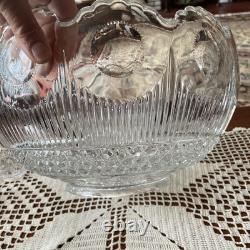 EAPG Glass MANHATTAN Punch Bowl Bulls Eye Tiffin Franciscan 13 3/8 x 8 Cups