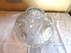 EAPG Heisey Pinwheel & Fan Heavy Crystal Pressed Glass Bowl Punch 14.5