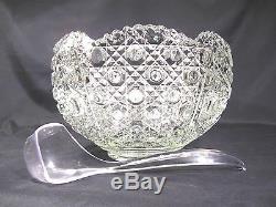 EAPG L E Smith Daisy and Button Punch Bowl with18 Cups