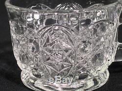 EAPG L E Smith Daisy and Button Punch Bowl with18 Cups
