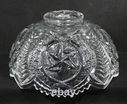 EAPG Mckee Glass Nortec (Centipede) Punch Bowl With Base & Five Cups