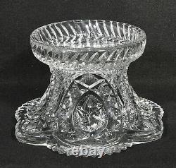 EAPG Mckee Glass Nortec (Centipede) Punch Bowl With Base & Five Cups