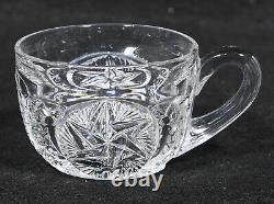 EAPG Mckee Glass Nortec (Centipede) Punch Bowl With Base & Five Cups