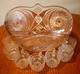 EAPG Mckee/Smith Aztec Pattern Punch Bowl Pinwheel + 7 Cups