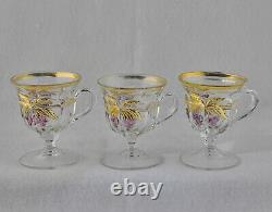 EAPG Northwood Cherry & Cable Punch Bowl With Eleven Footed Cups/Mugs