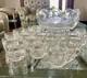 EAPG U. S. Glass MANHATTAN Punch Bowl Bulls Eye Tiffin Franciscan 24 Cups Ladle