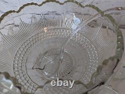 EAPG US Glass MANHATTAN Punch Bowl COMPLETE Set Tiffin Franciscan