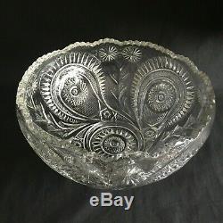 EAPG US Glass No. 15111 Slewed Horseshoe Punch Bowl & Underplate Tray Set Large