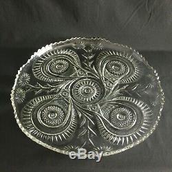 EAPG US Glass No. 15111 Slewed Horseshoe Punch Bowl & Underplate Tray Set Large