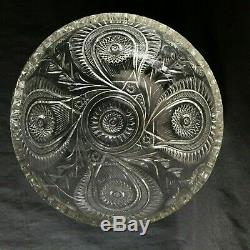 EAPG US Glass No. 15111 Slewed Horseshoe Punch Bowl & Underplate Tray Set Large