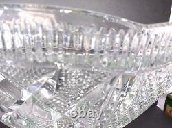 EAPG Vintage Punch Bowl Set Clear Glass Diamond Cut /Bowl/ Stand/10 Footed Cups