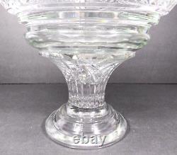 EAPG Vintage Punch Bowl Set Clear Glass Diamond Cut /Bowl/ Stand/10 Footed Cups