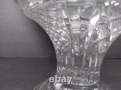 EAPG Vintage Punch Bowl Set Clear Glass Diamond Cut /Bowl/ Stand/10 Footed Cups