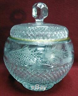 EBELING & REUSS crystal MARCHIONESS pattern Covered Punch Bowl with Lid