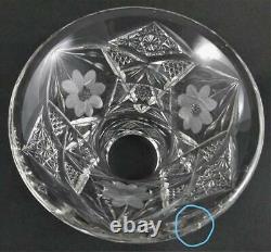 EGGNOG 2pc PUNCH BOWL 9.5 tall, 3 Quart DAISY Antique ABP cut glass c. 1900