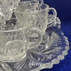 EUC L. E. Smith Vintage 13 Piece Punch Bowl Set Galaxy Pattern 10 Cups & Ladle