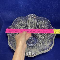 EUC L. E. Smith Vintage 13 Piece Punch Bowl Set Galaxy Pattern 10 Cups & Ladle