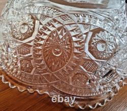 EXCEPTIONAL! VINTAGE CRYSTAL PUNCH BOWL Beautiful! 12inch No Chips. No Dings