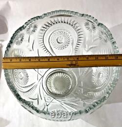 EXQUISITE SET PUNCH BOWL CUPS UNDERPLATE LADLE PINWHEEL & STARS L. E. Smith