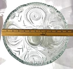 EXQUISITE SET PUNCH BOWL CUPS UNDERPLATE LADLE PINWHEEL & STARS L. E. Smith