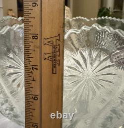 EXQUISITE SET PUNCH BOWL CUPS UNDERPLATE LADLE PINWHEEL & STARS L. E. Smith