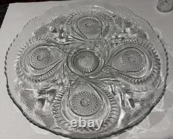 EXQUISITE SET PUNCH BOWL CUPS UNDERPLATE LADLE PINWHEEL & STARS L. E. Smith