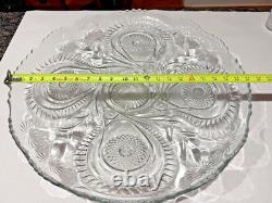 EXQUISITE SET PUNCH BOWL CUPS UNDERPLATE LADLE PINWHEEL & STARS L. E. Smith