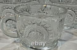 EXQUISITE SET PUNCH BOWL CUPS UNDERPLATE LADLE PINWHEEL & STARS L. E. Smith